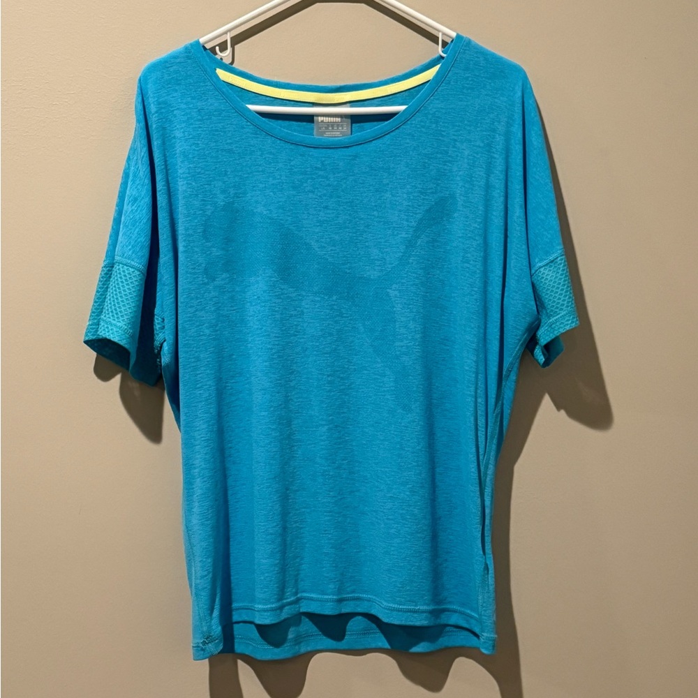 Puma Blue Breathable Athletic Top